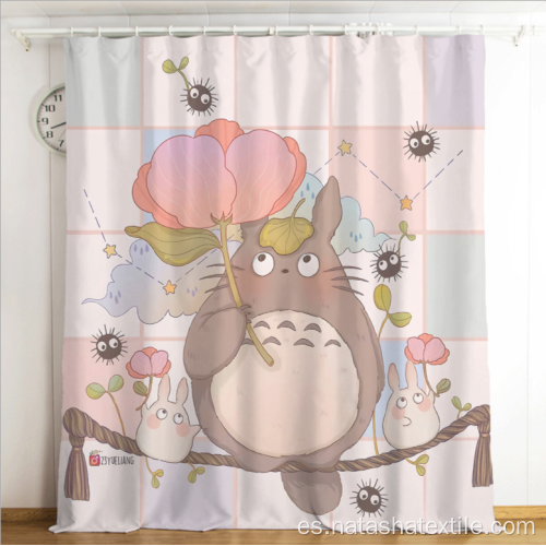 Cortinas opacas Totoro de dibujos animados de mi vecino impresas en HD